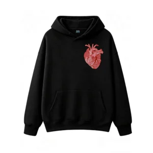 Buzo con Capucha Algodón Estampado Corazón Anatómico Line Art Premium
