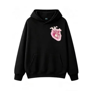 Buzo con Capucha Algodón Estampado Corazón Anatómico Diseño Vintage