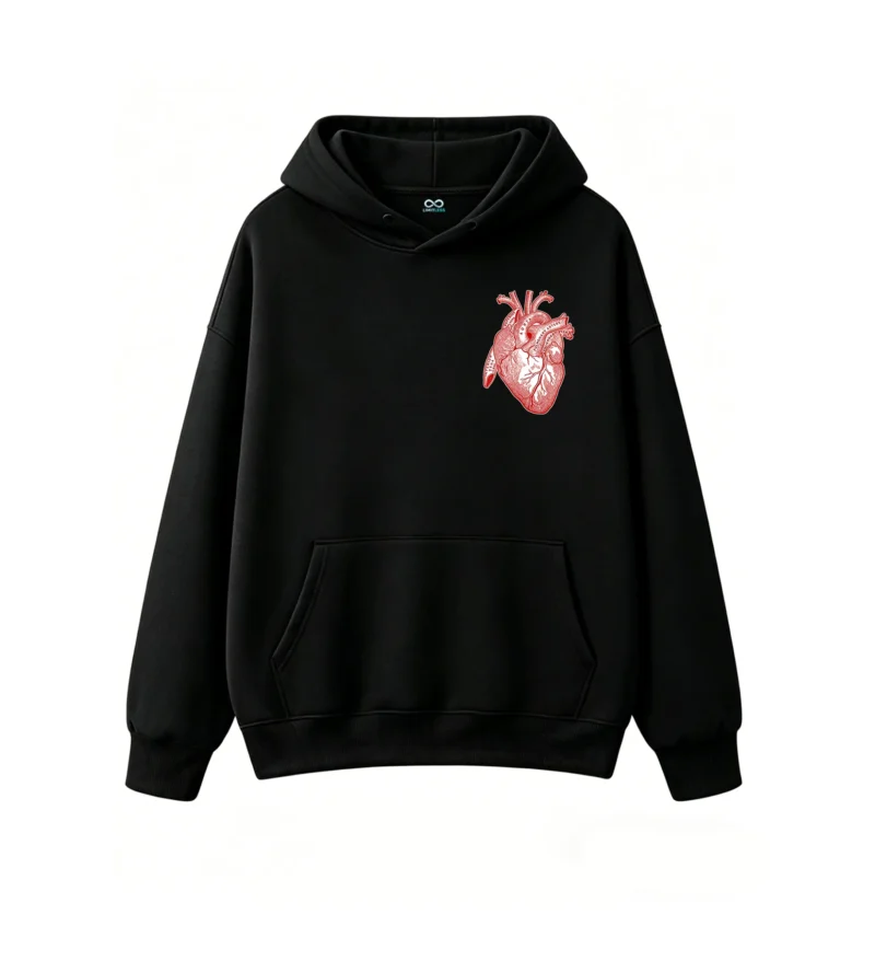 主图_1 Buzo con Capucha Algodón Estampado Corazón Anatómico Diseño Premium