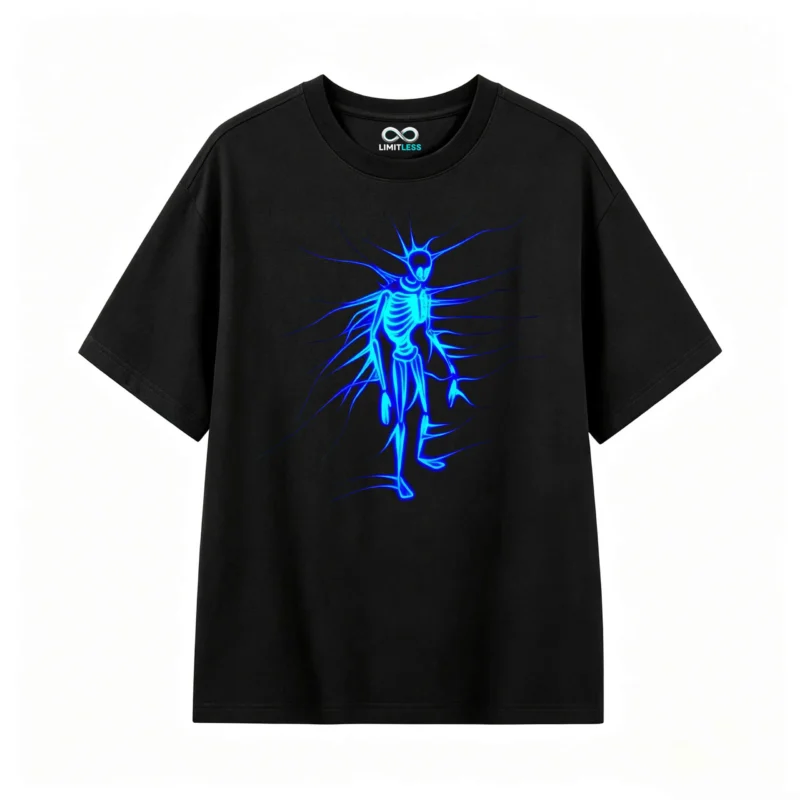 Remera Algodón Estampado Neón Alien Abstracto Urbano Premium
