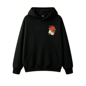 Buzo con Capucha Algodón Estampado Corazón Anatómico Flores Diseño Art