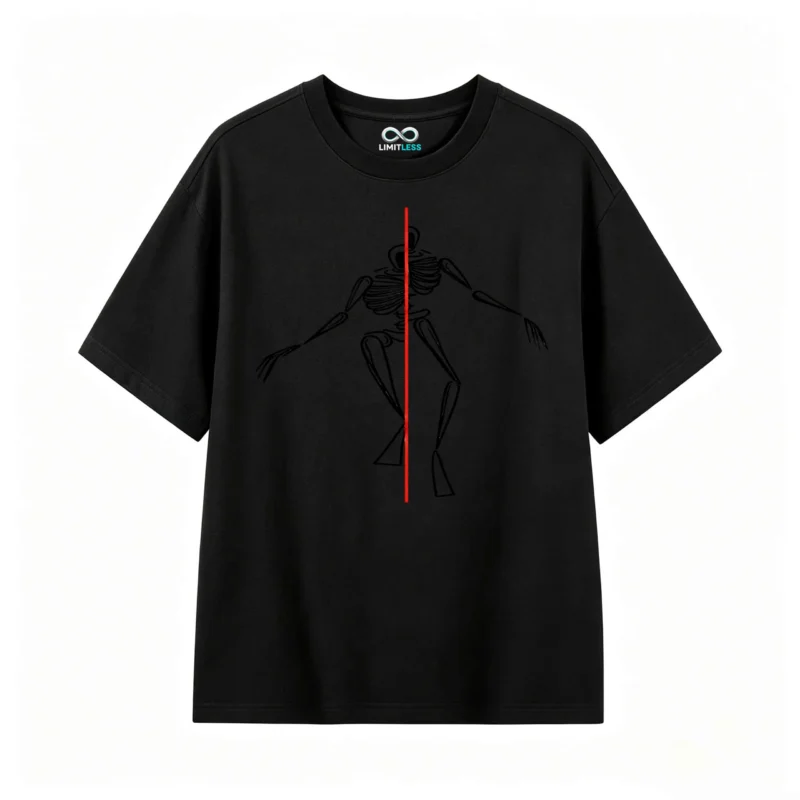 Remera Algodón Estampado Esqueleto Diseño Urbano Casual