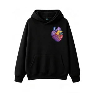 Buzo con Capucha Algodón Estampado Corazón Anatómico Flores Premium