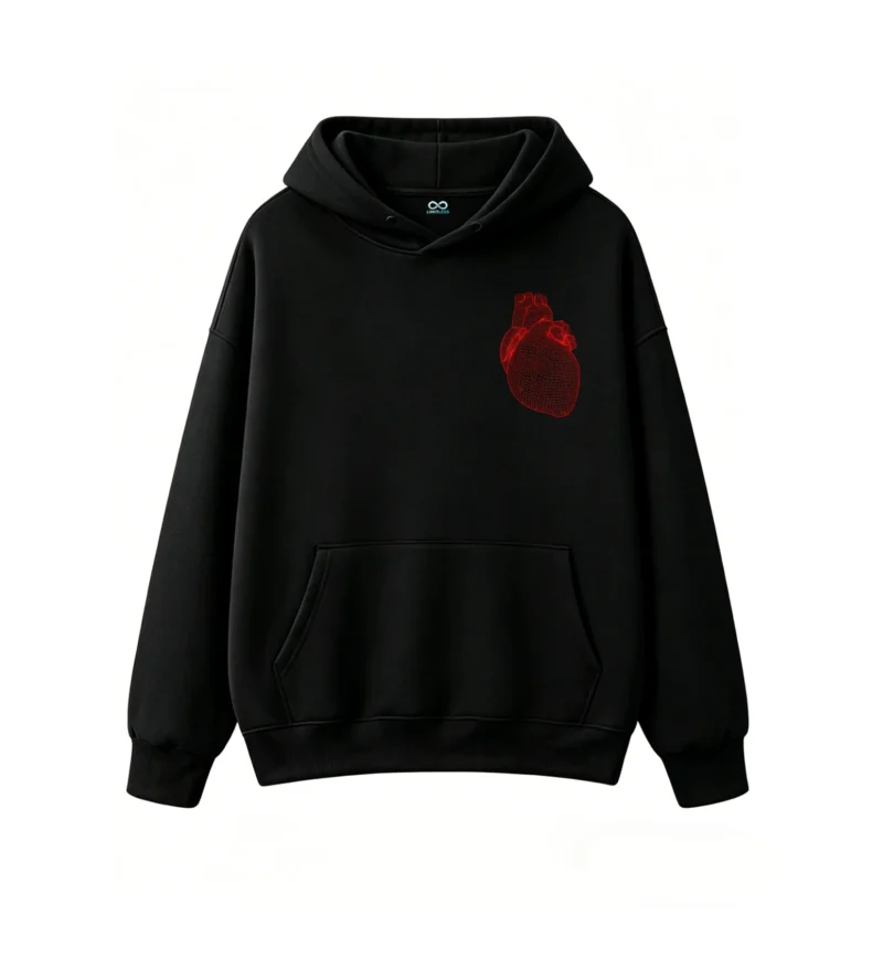 主图_1 Buzo con Capucha Algodón Estampado Corazón 3d Gráfico Urbano Premium