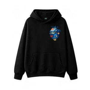 Buzo con Capucha Algodón Estampado Corazón Galaxia Espacial Oversize