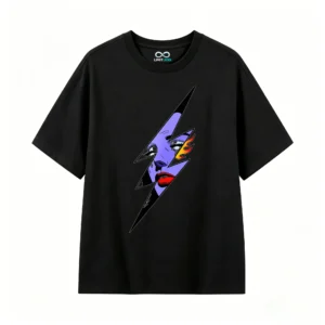 主图_1 Remera Algodón Estampado Rayo Fuego Estilo Urbano Premium