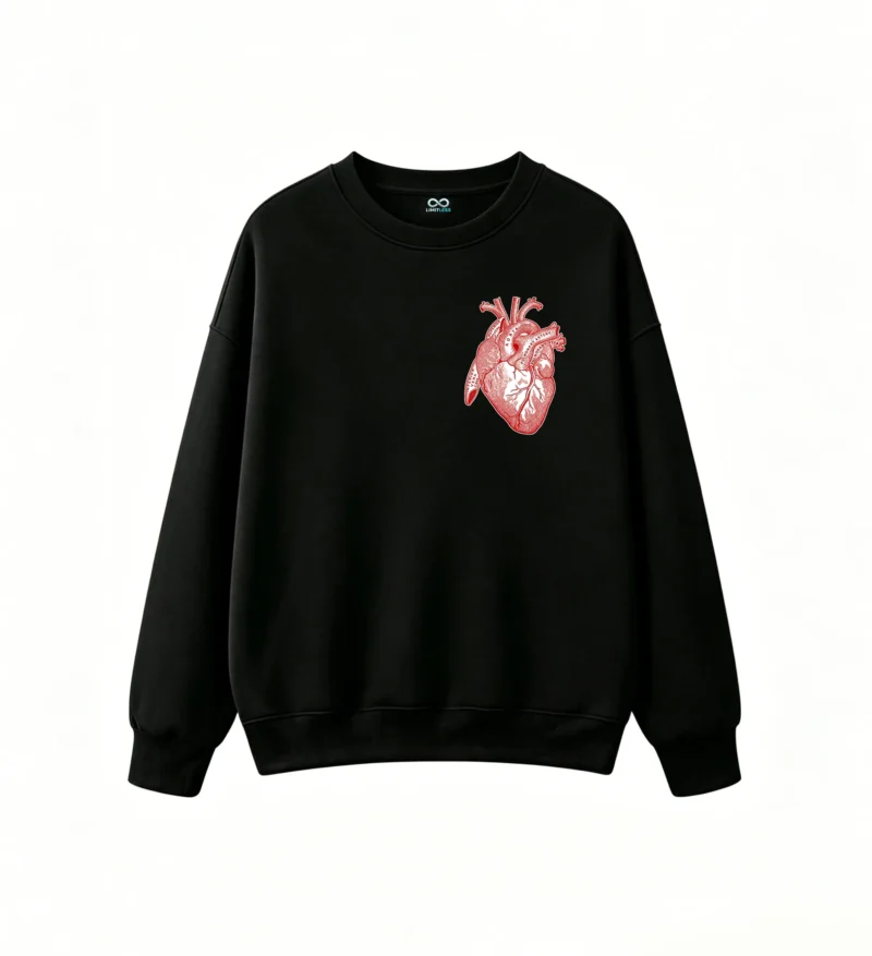 Buzo Cuello Redondo Algodón Estampado Corazón Anatómico Diseño Premium