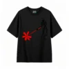 Remera Algodón Estampa Flor Roja Diseño Minimalista Trendy
