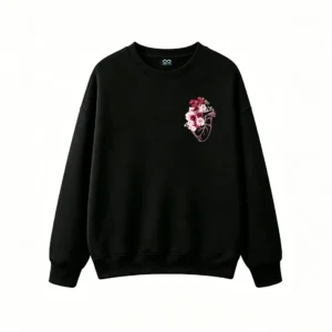主图_1 Buzo Cuello Redondo Algodón Estampado Corazón Floral Diseño Artístico
