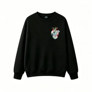 主图_1 Buzo Cuello Redondo Algodón Estampado Corazón Artístico Diseño Vida Premium