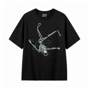 主图_1 Remera Algodón Estampado Esqueleto Nadador Diseño Urbano
