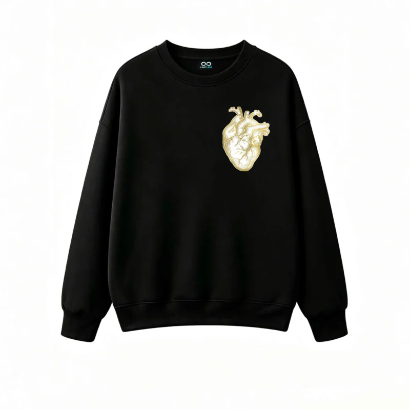 Buzo Cuello Redondo Algodón Estampado Corazón Anatómico Diseño Premium