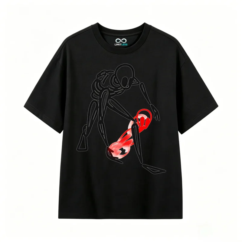 Remera Algodón Estampado Arte Abstracto Minimalista Trendy