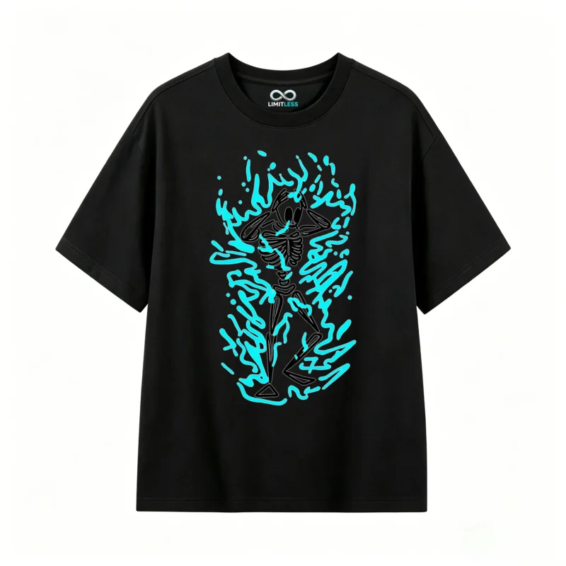 主图_1 Remera Algodón Estampado Neón Abstracto Oversize Premium