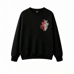 主图_1 Buzo Cuello Redondo Algodón Estampada Corazón Mariposas Roja Premium
