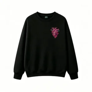 Buzo Cuello Redondo Algodón Estampado Corazón Rosas Geométrico Casual