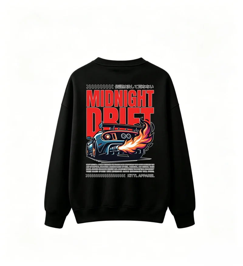主图_1 Midnight Drift Car Racing Back Print Sweatshirt
