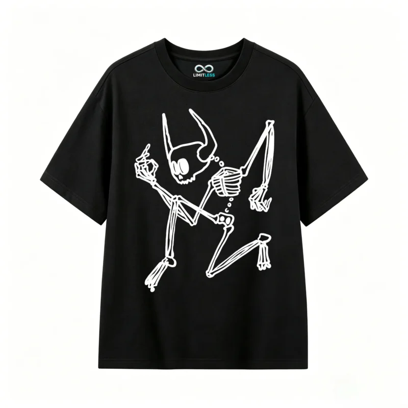 主图_1 Remera Algodón Estampado Esqueleto Rock Grunge Calidad Premium