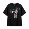 Remera Algodón Estampado Esqueleto Neón Arte Urbano Premium