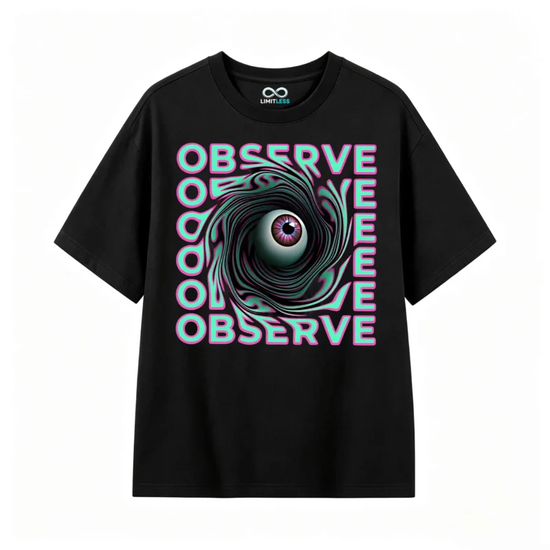主图_1 Remera Algodón Estampado Ojo Psicodélico Trendy Oversize