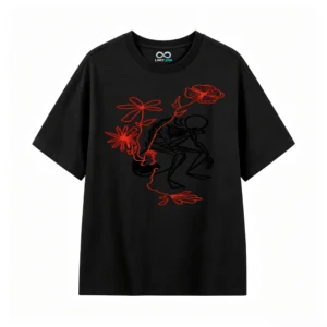 Remera Algodón Estampado Flores Abstractas Casual Premium