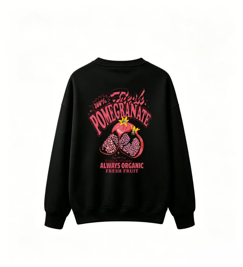 100% Fresh Pomegranate Graphic Back Print Sweatshirt