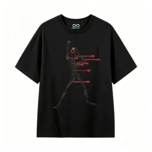 Remera Algodón Estampado Esqueleto Flechas Diseño Urbano