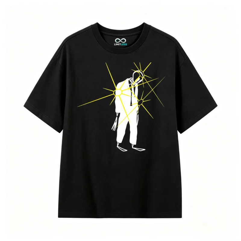 Remera Algodón Estampado Urbano Diseño Abstracto Oversize