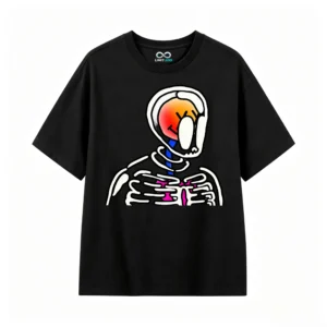Remera Algodón Estampado Esqueleto Abstracto Urbano Premium