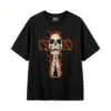 Remera Algodón Estampada Calavera Cruz Gótica Rock Premium