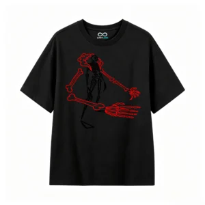 Remera Algodón Estampado Esqueleto Diseño Urbano Casual