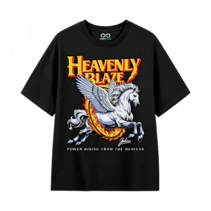 主图_1 Remera Algodón Estampada Heavenly Blaze Caballo Fuego Rock