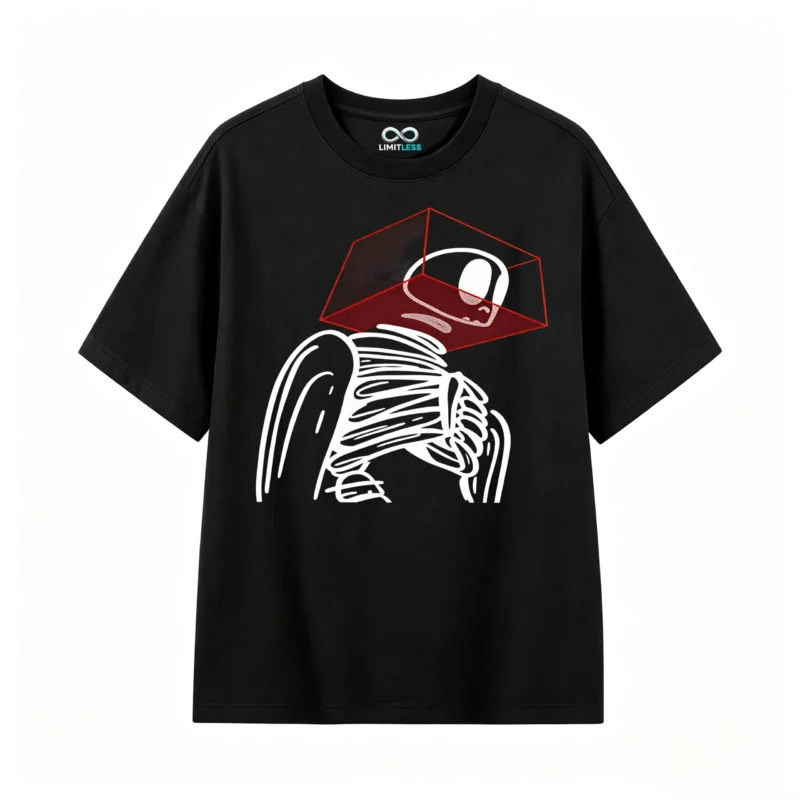 Remera Algodón Estampado Esqueleto Abstracto Urbano Premium