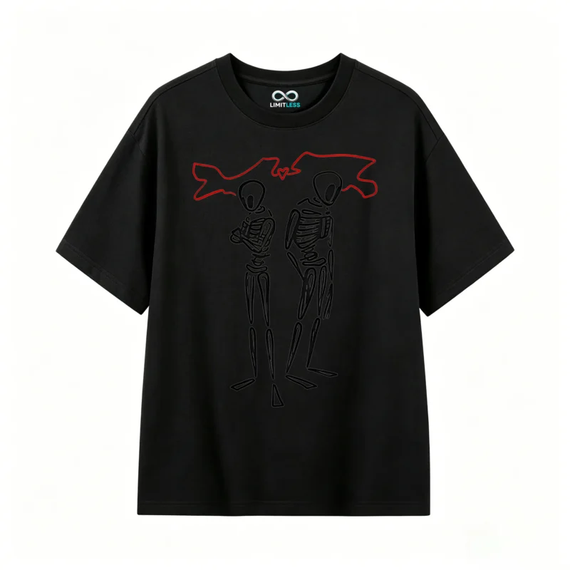 主图_1 Remera Algodón Estampado Esqueletos Amor Urbano Oversize
