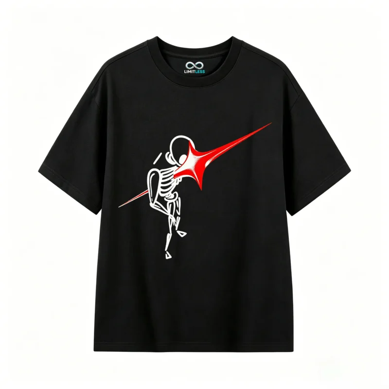 主图_1 Remera Algodón Estampado Esqueleto Y Estrella Oversize Urban
