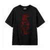 主图_1 Remera Algodón Estampado Esqueleto Rojo Gótico Oversize