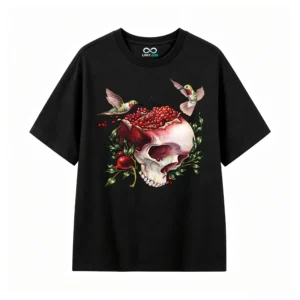 主图_1 Remera Algodón Cráneo Granada Colibrí Estampada Premium