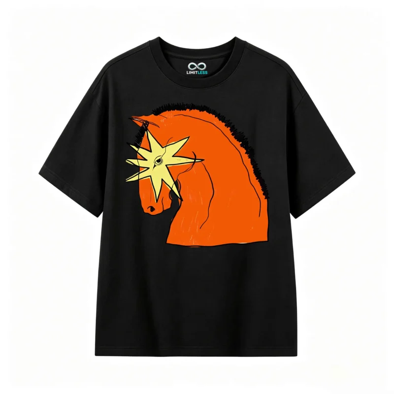 主图_1 Remera Algodón Estampado Caballo Diseño Urbano Premium
