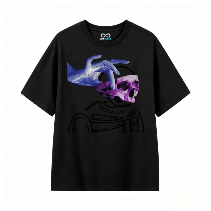 主图_1 Remera Algodón Estampada Cráneo Arte Urbano Aesthetic Gótico