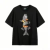 Remera Algodón Estampado Pez Naranja Diseño Surrealista Urbano
