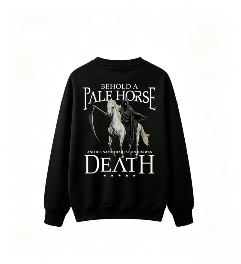 主图_1 Behold A Pale Horse Grim Reaper Back Print Sweatshirt