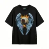 Remera Algodón Estampado Ojo Alas Fuego Oversize Premium