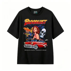 主图_1 Remera Algodón Bloodlust Estampado Retro Calavera Premium