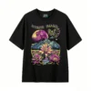 Remera Algodón Estampado Espacial Flores Psicodélico Premium
