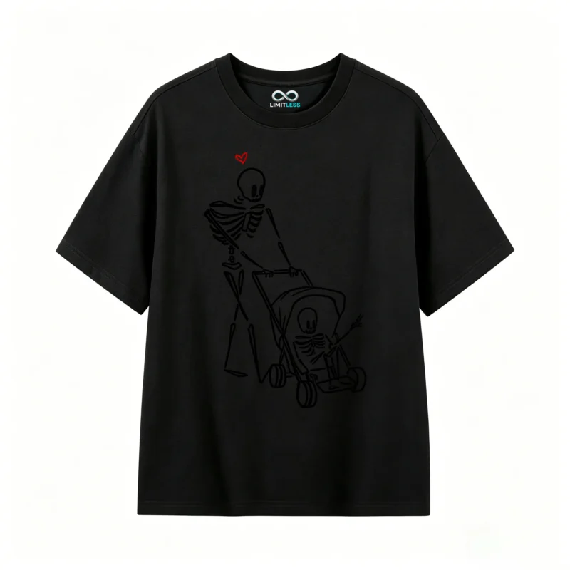 主图_1 Remera Algodón Estampado Corazón Minimalista Casual Premium