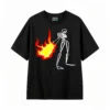 Remera Algodón Estampado Esqueleto Fuego Diseño Urbano Trend