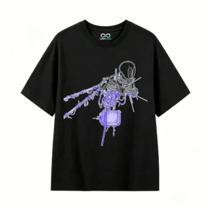 主图_1 Remera Algodón Estampa Cyberpunk Glitch Arte Urbano Premium