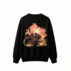 Anime Flame Sword Warrior Back Print Sweatshirt