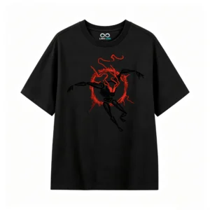 Remera Algodón Estampado Círculo Abstracto Oversize Urbano