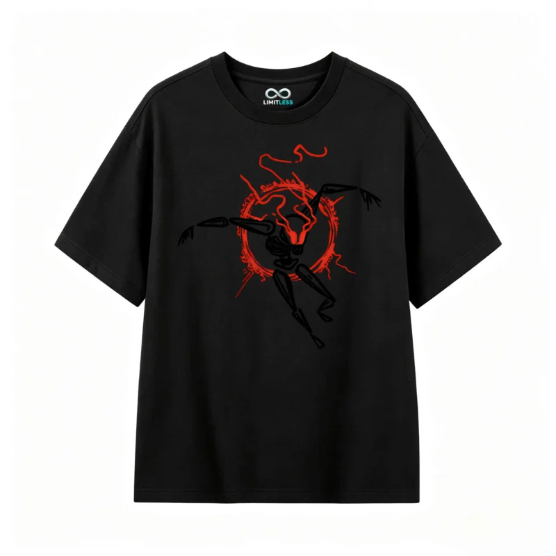 主图_1 Remera Algodón Estampado Círculo Abstracto Oversize Urbano